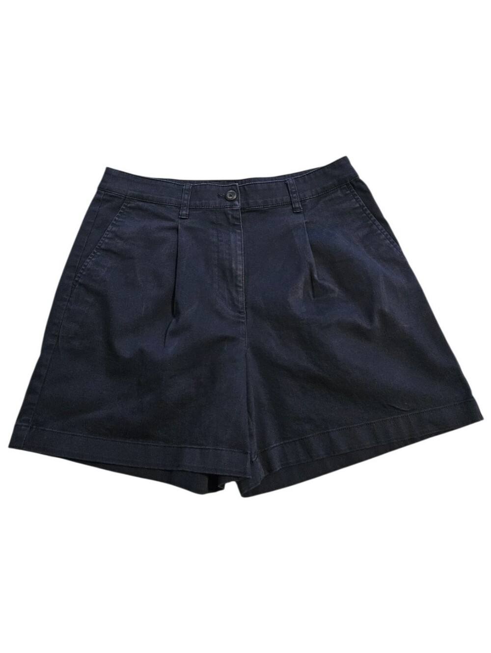 J. Crew Heritage 5" Pleated Chino Shorts Navy Blue High Rise Size 6 - Picture 2 of 9